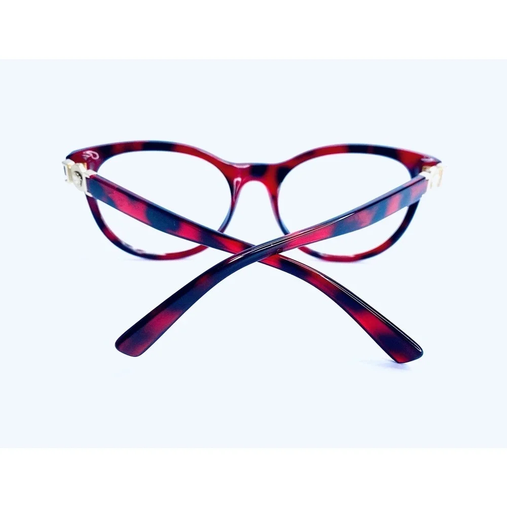 Versace Red Tortoise Gold Medusa Temple Eyeglasses Italy MOD 3247 53 18 140